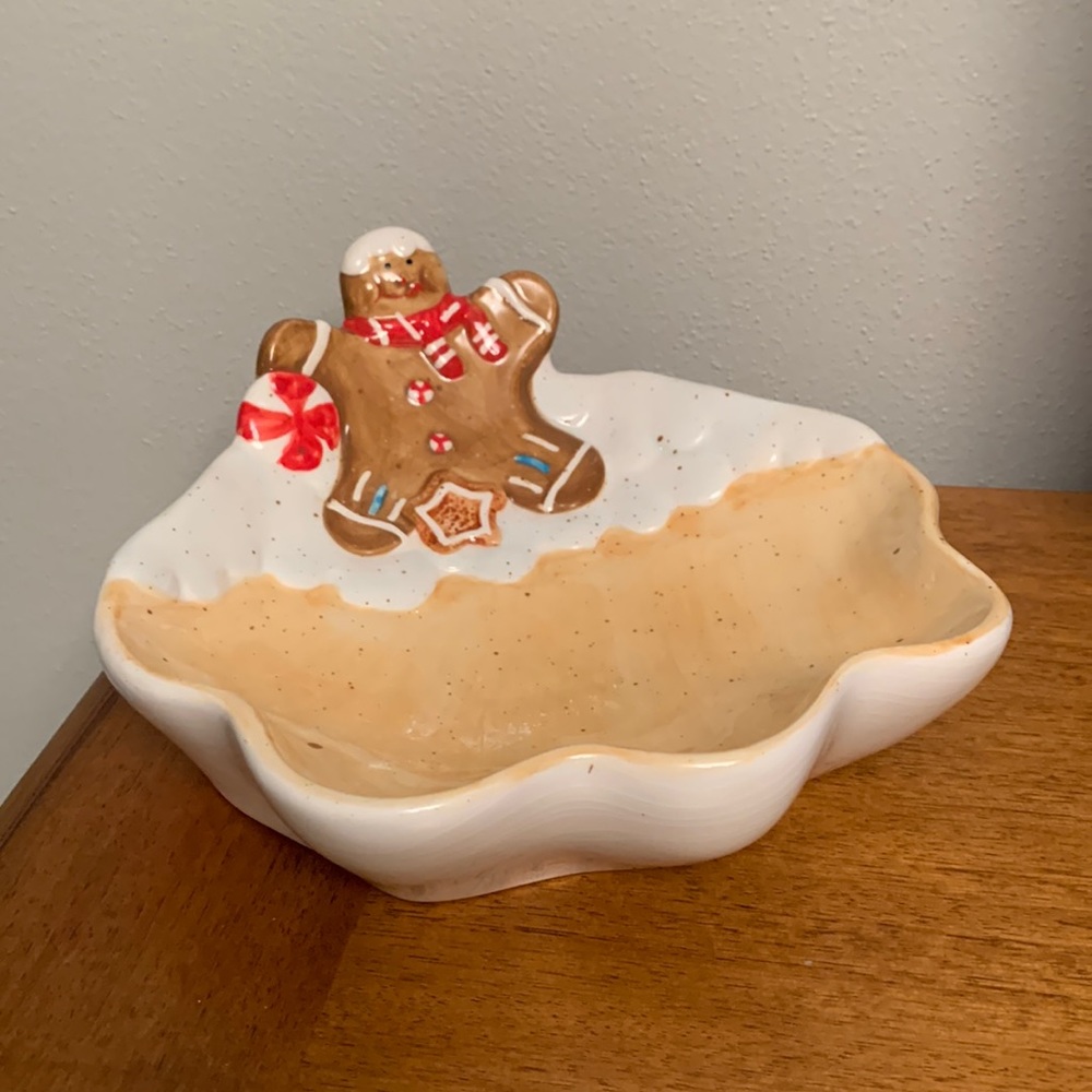 Gingerbread Bowl Cookie or Candy Dish Christmas